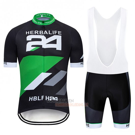 Herbalifr 24 Kurzarmtrikot 2019 und Kurze Tragerhose Shwarz Grun